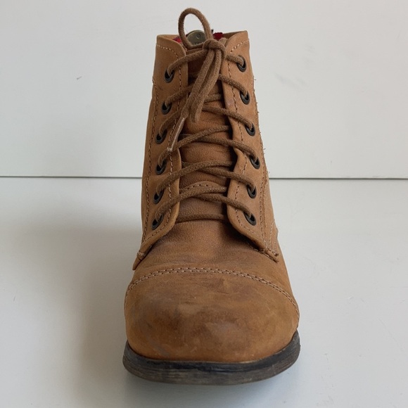 Steve Madden Tuundra lace up back zip camel ankle boot granny paddock boot - Picture 15 of 16